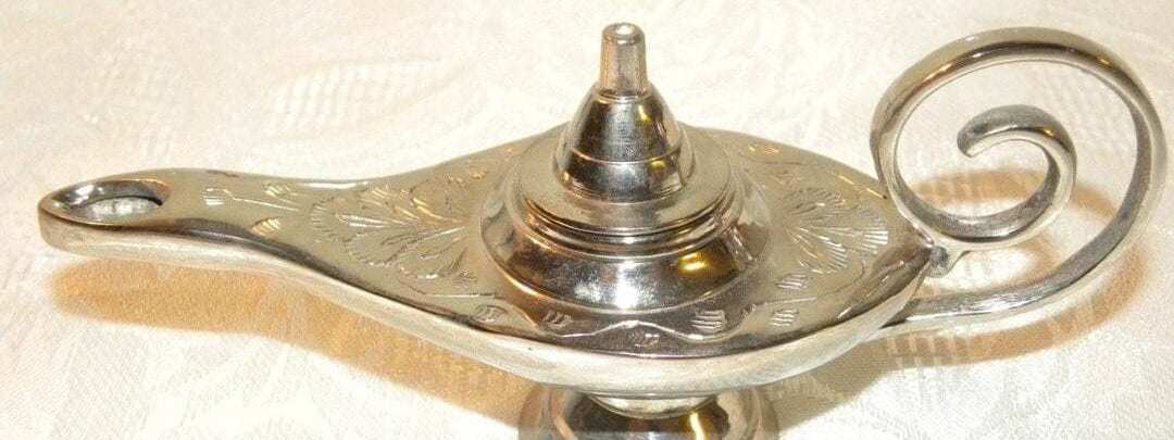 A Silver Genie Lamp