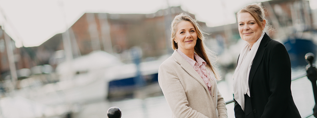 Mental Health Nurse Sue Altass and Social Worker Hannah Cheshire Stood At Hull Marina